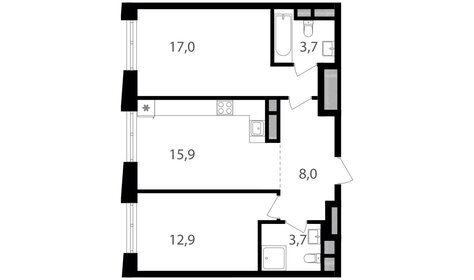 54,5 м², 2-комнатная квартира 19 652 700 ₽ - изображение 73