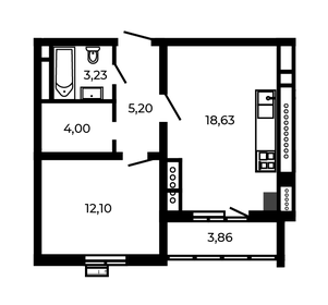 Квартира 45,1 м², 1-комнатная - изображение 1