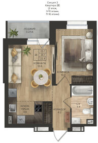 Квартира 35,7 м², 2-комнатная - изображение 2