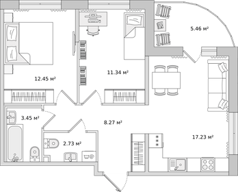 63,2 м², 2-комнатная квартира 13 922 026 ₽ - изображение 24