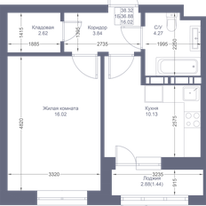 Квартира 38,3 м², 1-комнатная - изображение 2