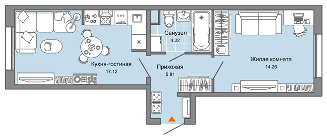 54,1 м², 2-комнатная квартира 4 600 000 ₽ - изображение 41