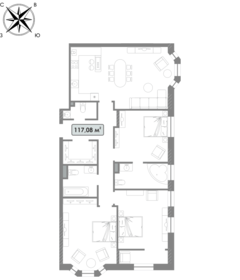 Квартира 117,1 м², студия - изображение 1