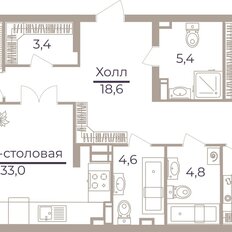 Квартира 122,6 м², 3-комнатная - изображение 2