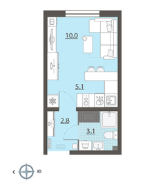 21,2 м², квартира-студия 2 800 000 ₽ - изображение 18
