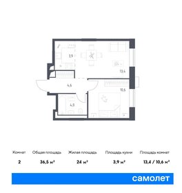 Квартира 36,5 м², 1-комнатные - изображение 1