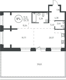 Квартира 134 м², 2-комнатная - изображение 1