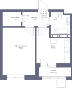 36,8 м², 1-комнатная квартира 8 986 520 ₽ - изображение 77