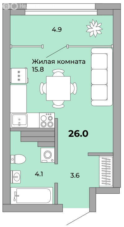 Варианты планировок ЖК «Белая башня» - планировка 5