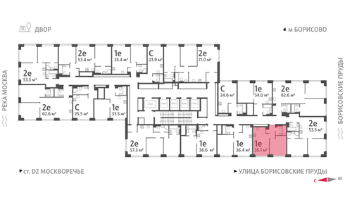 35,5 м², 1-комнатная квартира 15 549 639 ₽ - изображение 44