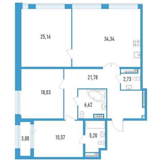130,9 м², 2-комнатная квартира 34 041 800 ₽ - изображение 1