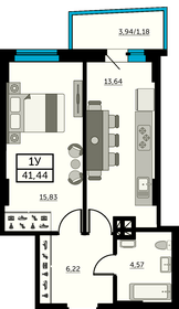 40,8 м², 1-комнатная квартира 5 917 450 ₽ - изображение 30