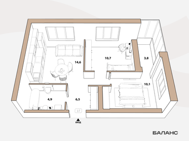 42 м², 1-комнатная квартира 32 000 ₽ в месяц - изображение 71