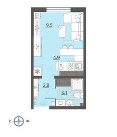 21,2 м², квартира-студия 2 800 000 ₽ - изображение 32