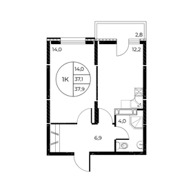 38,1 м², 1-комнатная квартира 5 848 350 ₽ - изображение 18