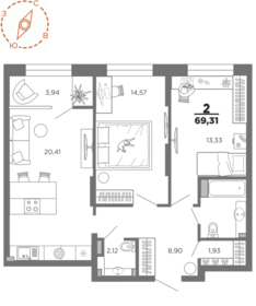 7,7 м², юридический адрес 4 700 ₽ в месяц - изображение 3