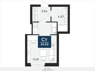 25 м², квартира-студия 4 600 000 ₽ - изображение 49