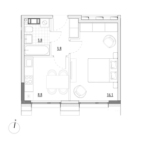 32,5 м², 1-комнатные апартаменты 6 012 500 ₽ - изображение 19