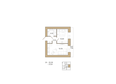 54 м², 2-комнатная квартира 3 350 000 ₽ - изображение 51