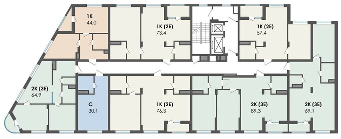 74,5 м², 1-комнатная квартира 7 445 000 ₽ - изображение 34