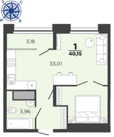 40 м², 1-комнатная квартира 4 800 000 ₽ - изображение 27