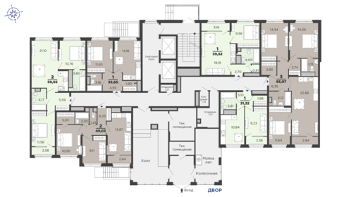 36,8 м², 1-комнатная квартира 4 736 560 ₽ - изображение 45