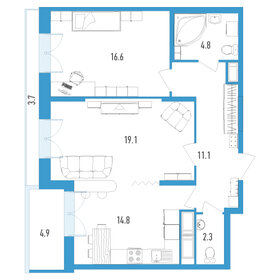 22,4 м², квартира-студия 7 200 000 ₽ - изображение 146