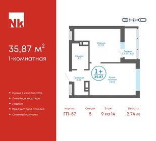 32,7 м², 1-комнатная квартира 3 800 000 ₽ - изображение 30