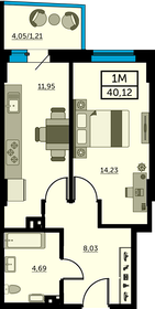 39,9 м², 1-комнатная квартира 5 750 000 ₽ - изображение 14