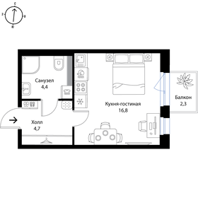 Квартира 26,6 м², студия - изображение 1