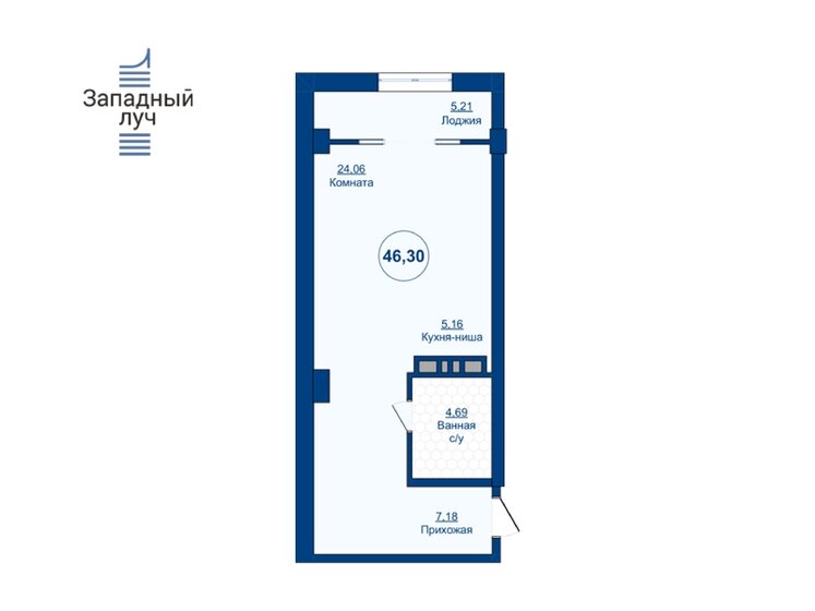 46,3 м², 1-комнатная квартира 6 343 100 ₽ - изображение 1