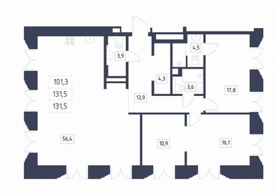Квартира 131,5 м², 4-комнатная - изображение 1