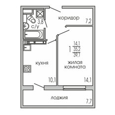 Квартира 39,3 м², 1-комнатная - изображение 3