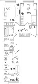 55,3 м², 2-комнатная квартира 14 200 000 ₽ - изображение 88