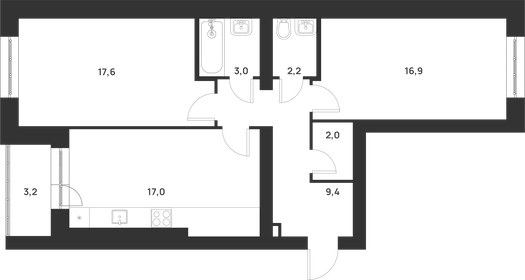 74,1 м², 3-комнатная квартира 6 300 000 ₽ - изображение 64