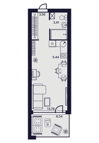 Квартира 32,7 м², 1-комнатные - изображение 1