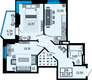 60,7 м², 2-комнатная квартира 8 371 080 ₽ - изображение 16