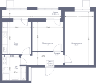 61,1 м², 2-комнатная квартира 11 670 100 ₽ - изображение 32