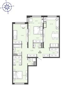 97,5 м², 3-комнатная квартира 10 512 200 ₽ - изображение 37