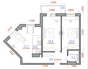 Квартира 69,1 м², 3-комнатная - изображение 1