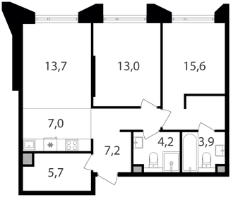 Квартира 70,3 м², 2-комнатная - изображение 1