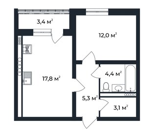 45,1 м², 1-комнатная квартира 6 521 625 ₽ - изображение 24