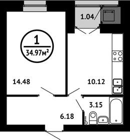 35,1 м², 1-комнатная квартира 5 093 850 ₽ - изображение 38