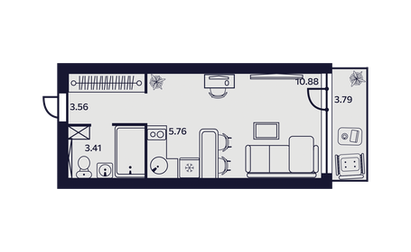 27,5 м², 1-комнатные апартаменты 5 741 230 ₽ - изображение 18