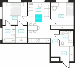 75 м², 2-комнатная квартира 7 500 000 ₽ - изображение 63