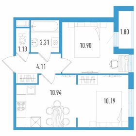 Квартира 41,5 м², 2-комнатная - изображение 1