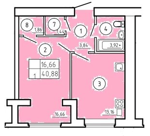 40,9 м², 1-комнатная квартира 3 213 000 ₽ - изображение 43