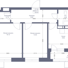 Квартира 57,7 м², 2-комнатная - изображение 2