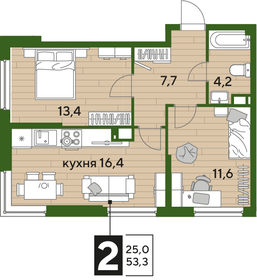 53 м², 2-комнатная квартира 6 080 000 ₽ - изображение 55
