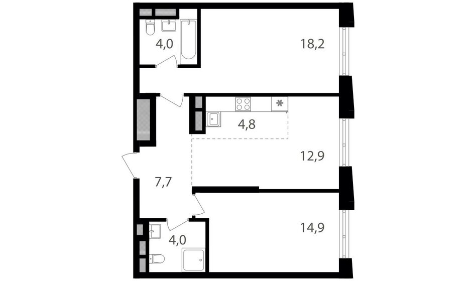 66,5 м², 3-комнатная квартира 18 387 250 ₽ - изображение 18